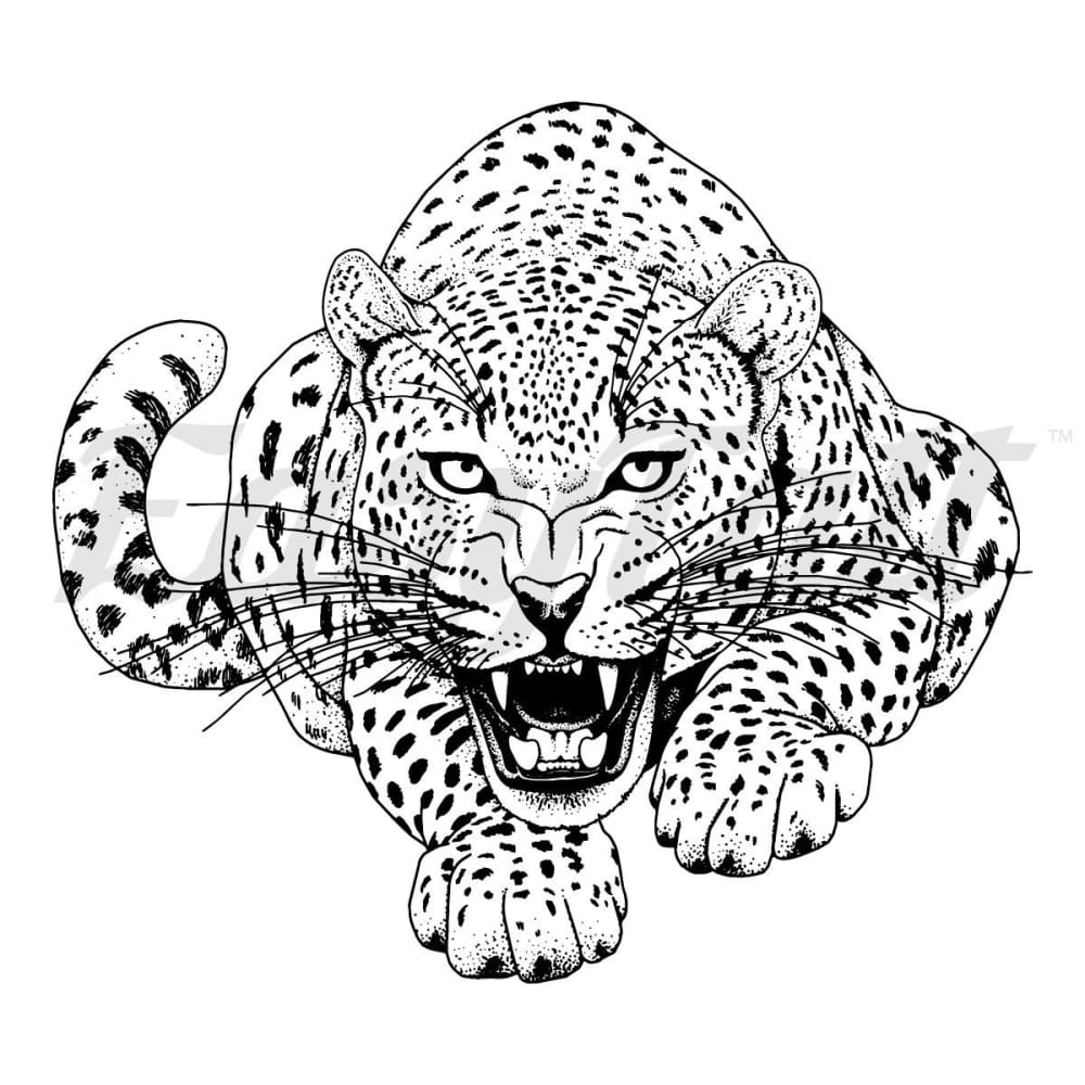 Crouching Jaguar - Temporary Tattoo