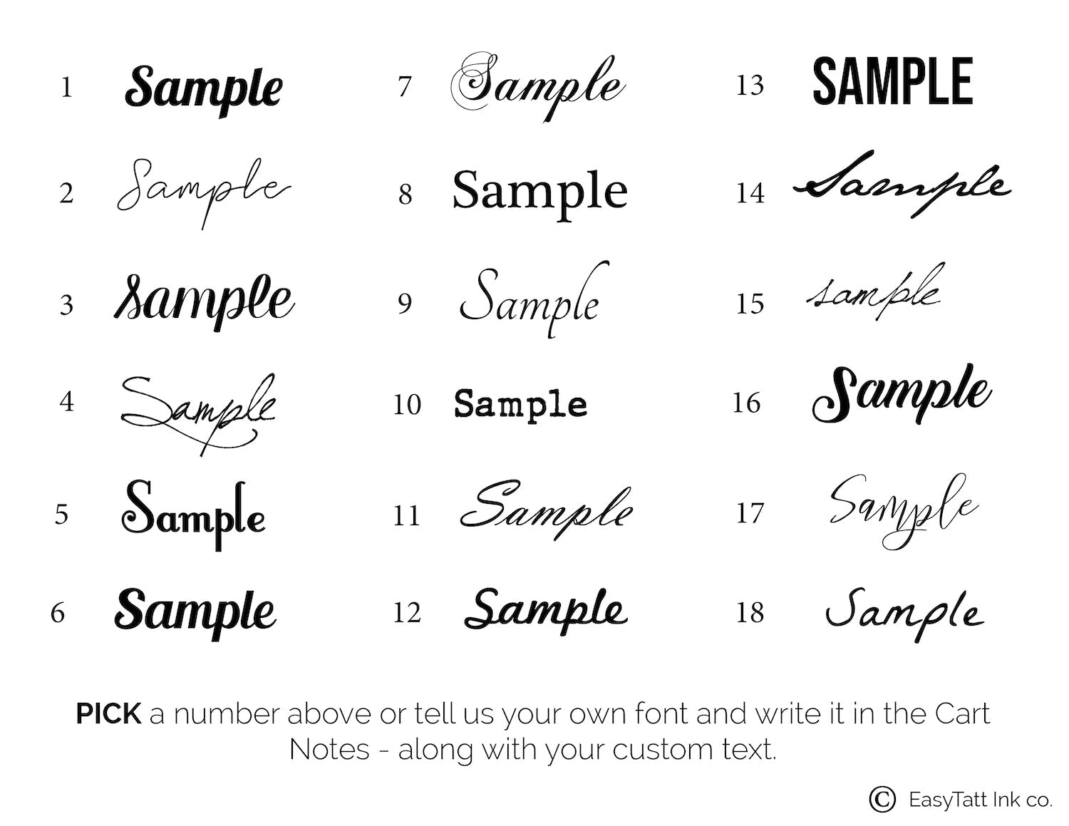 Text Custom Semi-Permanent Tattoo