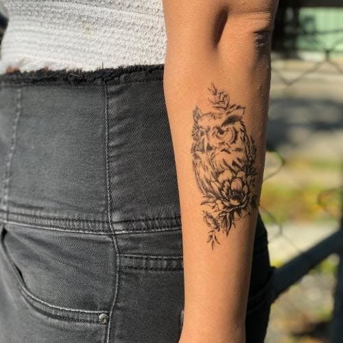 Cute Owl - Temporary Tattoo