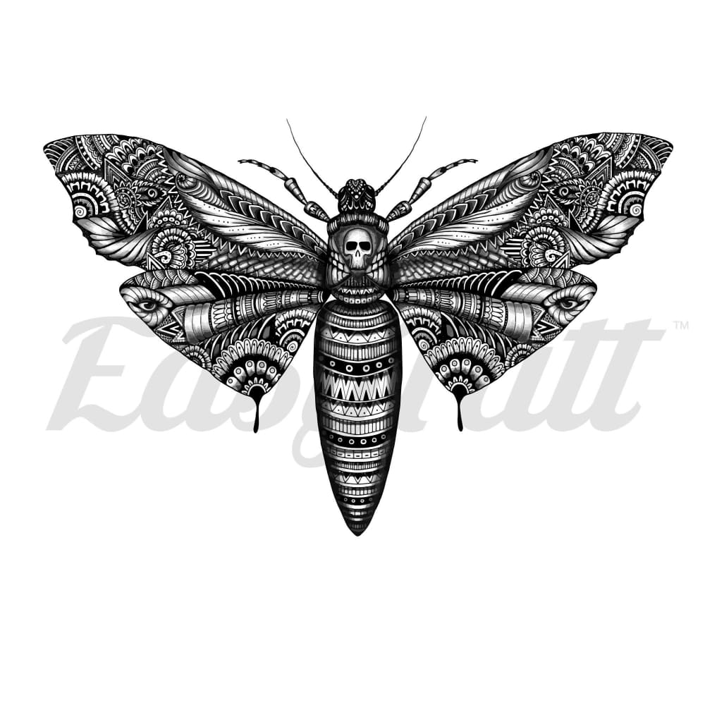 Death Face Moth - Temporary Tattoo
