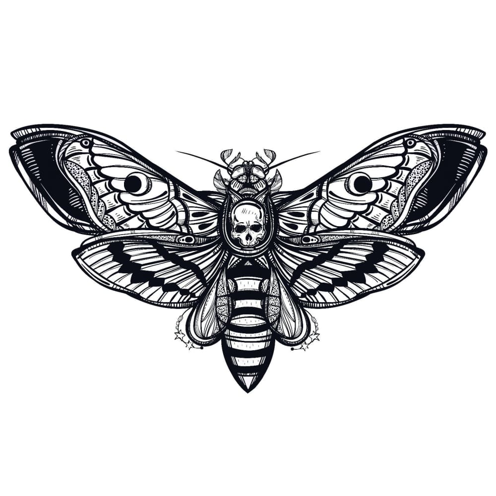 Death Face Moth - Temporary Tattoo