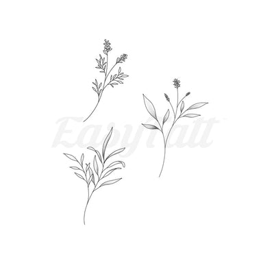 Delicate Wildflowers - Temporary Tattoo