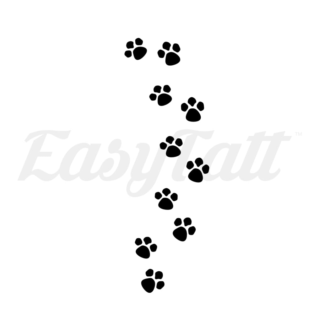 Dog Paw Prints - Temporary Tattoo