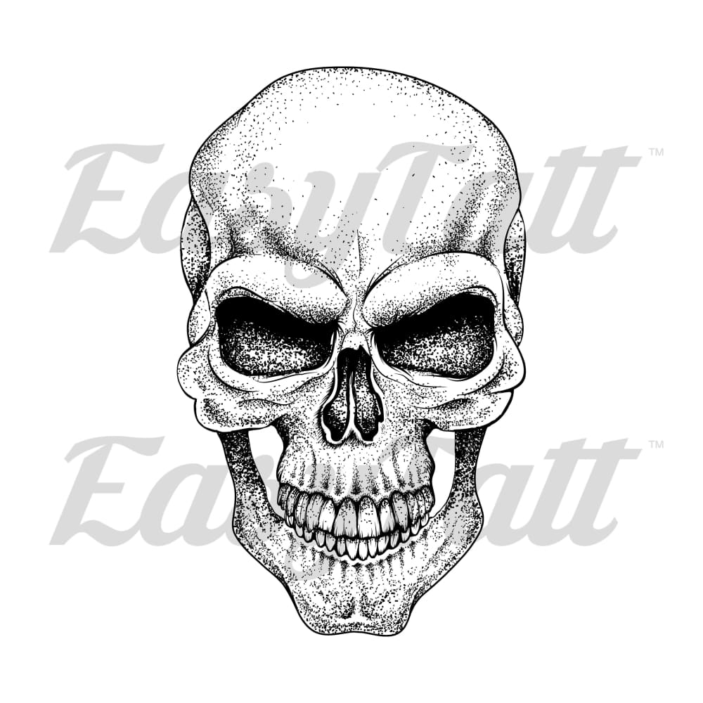 Dot Work Skull - Temporary Tattoo