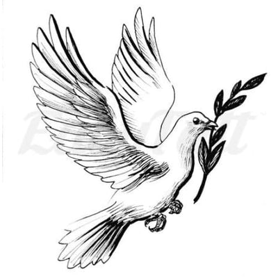 Dove with Twig - Temporary Tattoo