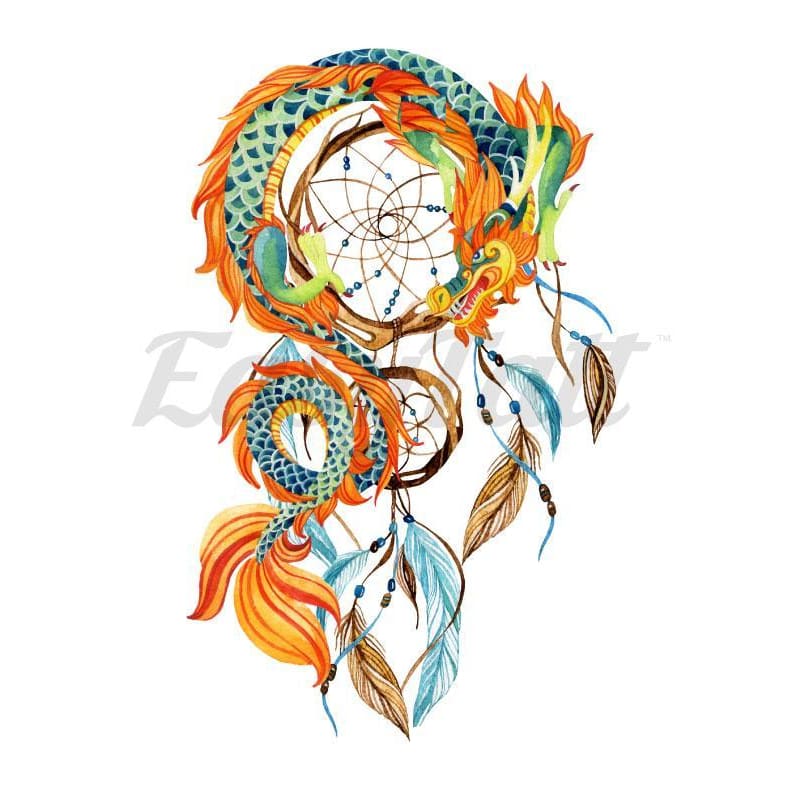 Dragon Dreamcatcher - Temporary Tattoo
