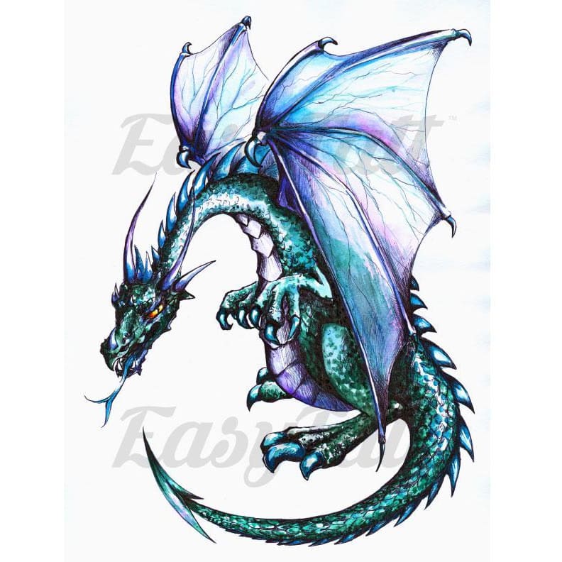 Dragon Watercolour - Temporary Tattoo