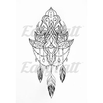 Elegant Lotus Flower - Temporary Tattoo