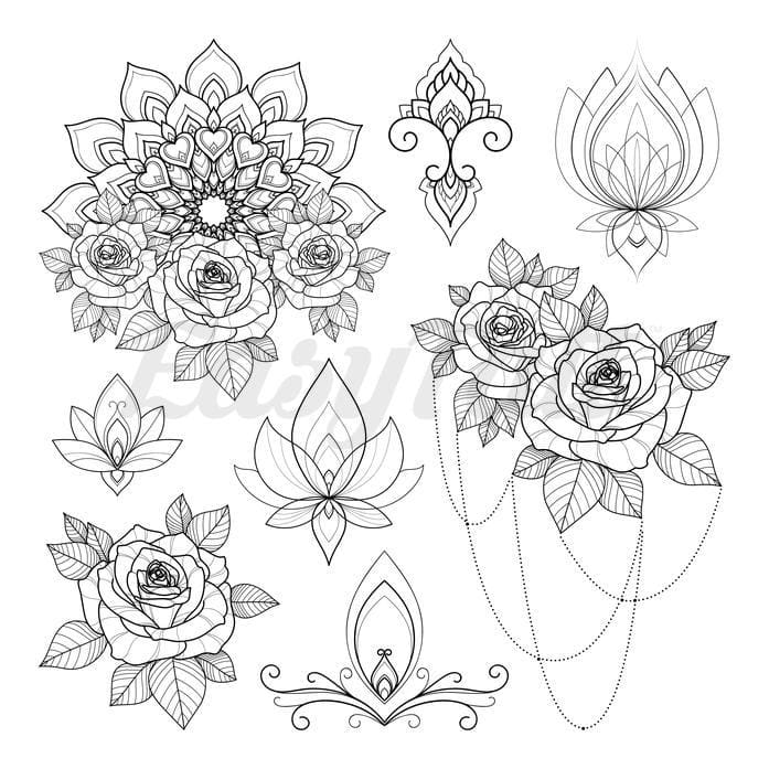 Enchanting Flowers - Temporary Tattoo