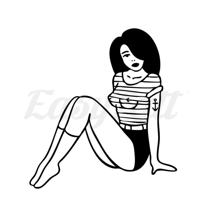 Female Anchor - Temporary Tattoo