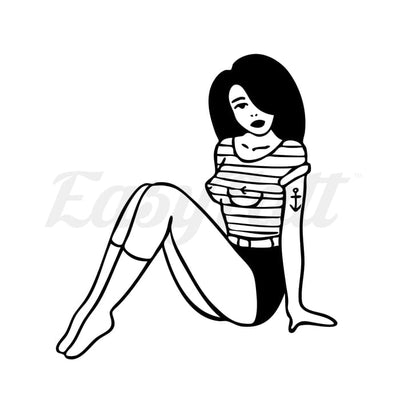 Female Anchor - Temporary Tattoo