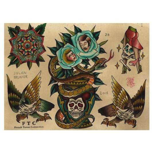 Fleur Bleue - By Julien Brunier - Temporary Tattoo