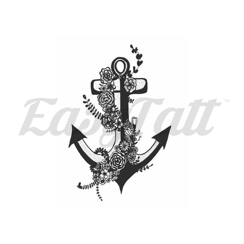 Floral Anchor - By Mhairi Stella - Temporary Tattoo