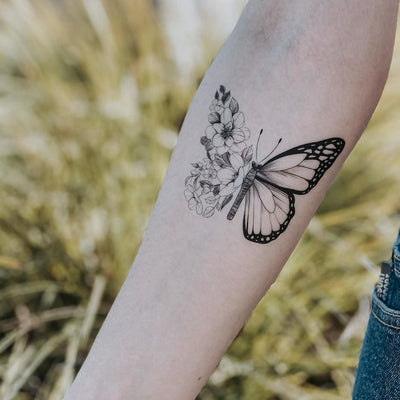 Floral Butterfly - Temporary Tattoo