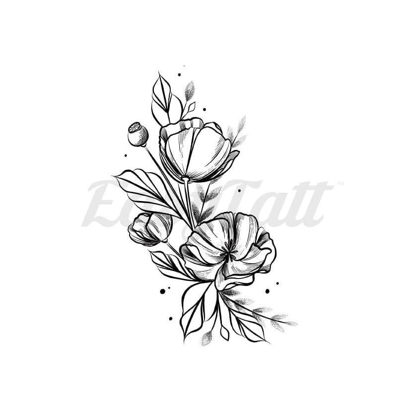 Flower Blooms - By Sollefe - Temporary Tattoo