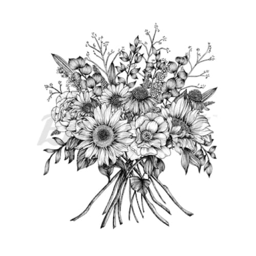 Flower Bouquet - Temporary Tattoo