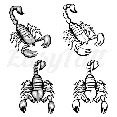 Four Scorpions - Temporary Tattoo
