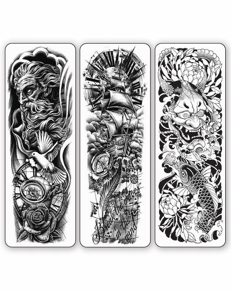 3 Full Sleeve Semi-Permanent TattooPack | EasyTatt™
