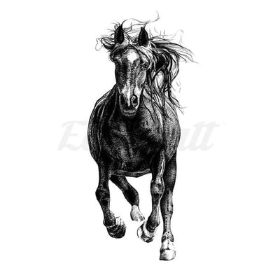 Galloping Horse - Temporary Tattoo