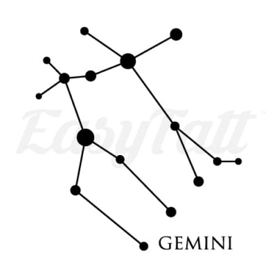 Gemini Constellation - Temporary Tattoo