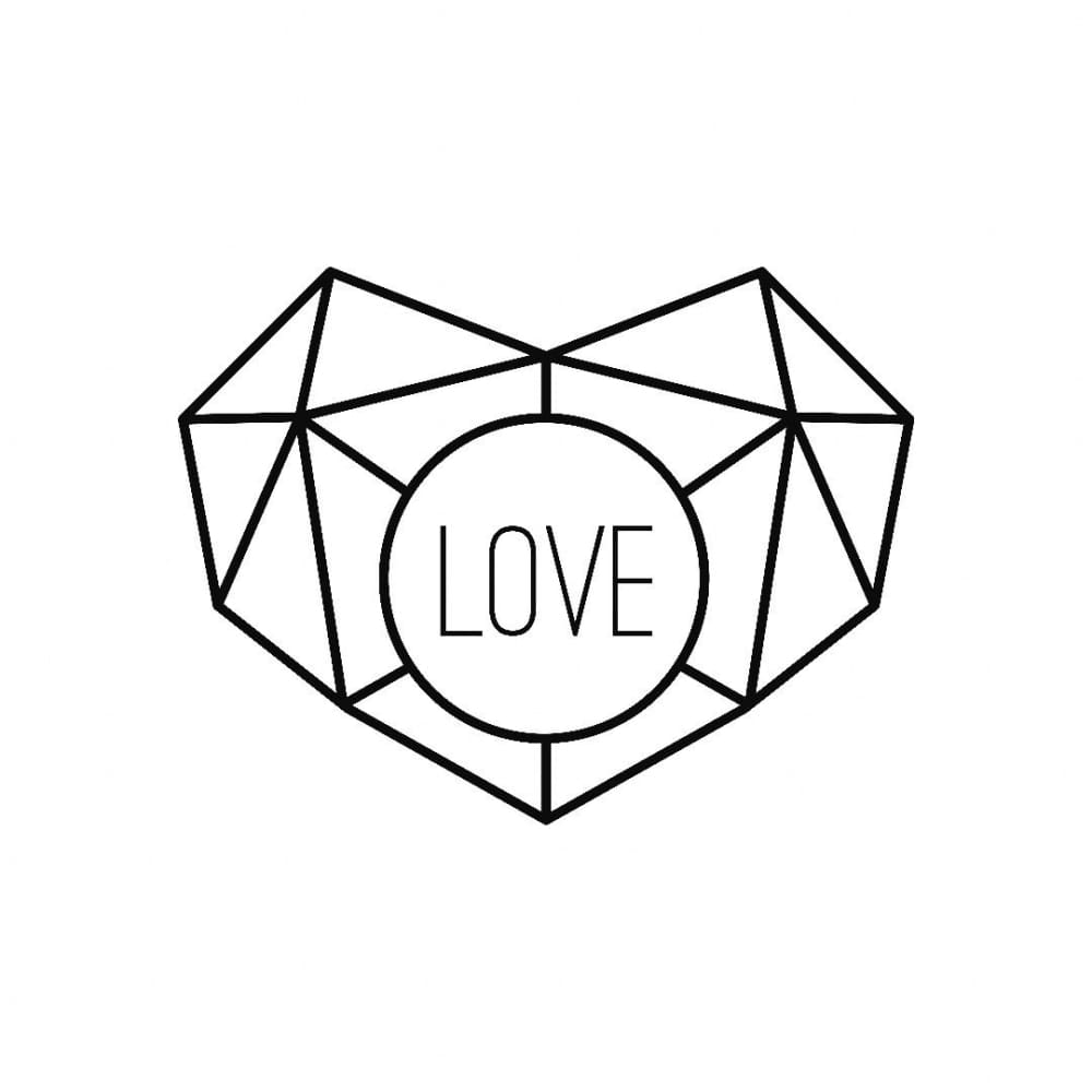 Geometric Love Shape - Temporary Tattoo