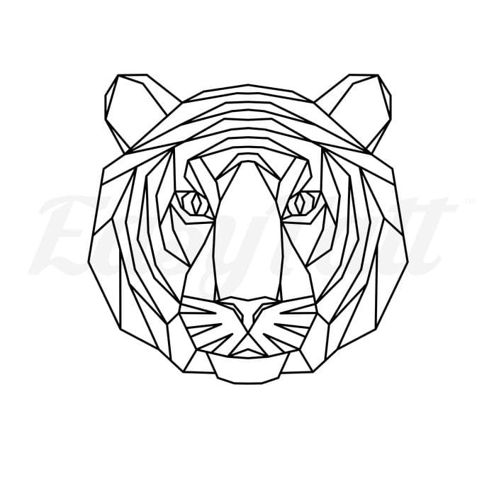 Geometric Tiger - Temporary Tattoo