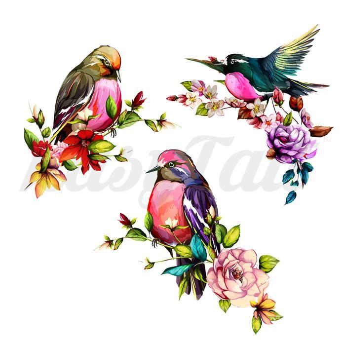 Gorgeous Birds - Temporary Tattoo