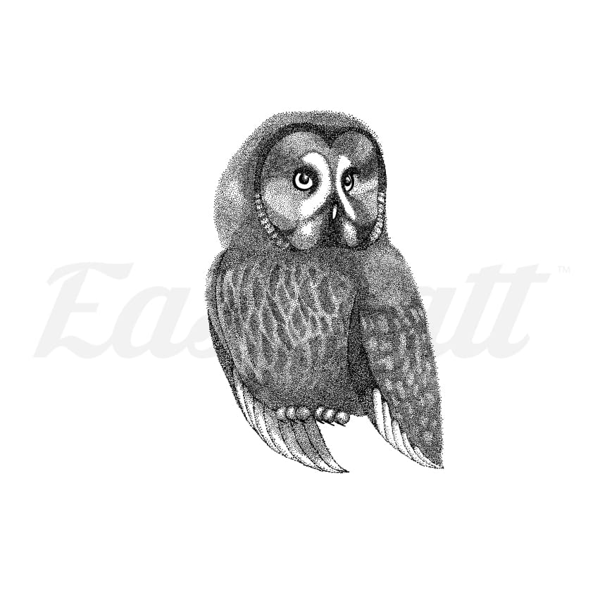 Great Grey Owl - Temporary Tattoo