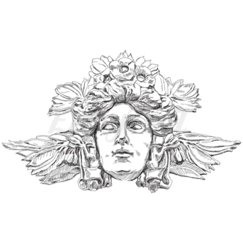 Green Man Wicca Mask - Temporary Tattoo