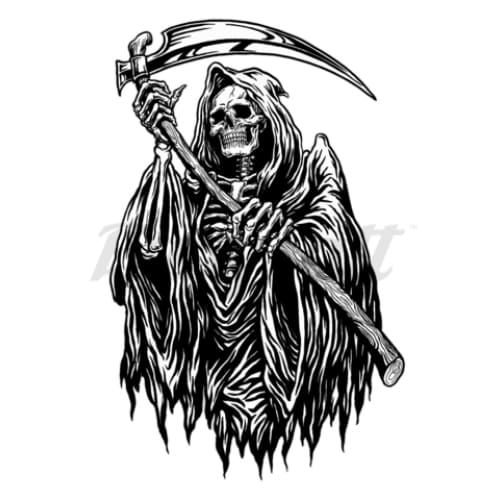 grim reaper temporary tattoo