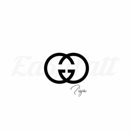 GUCCI GGロゴデザイン 耳あて ホワイト gucci-logo-temporary-tattoo-