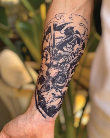 (Half Sleeve) Japanese Tiger - Semi-Permanent Tattoo