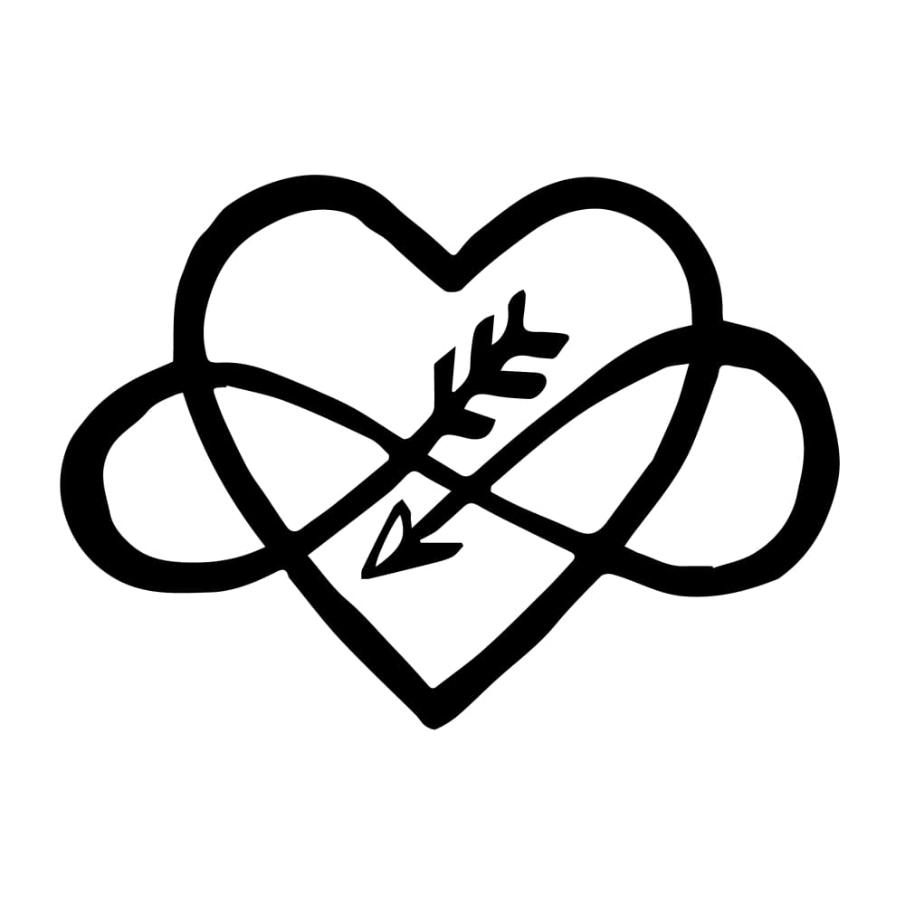 Heart Infinity Symbol - Eastern Cloud - Temporary Tattoo