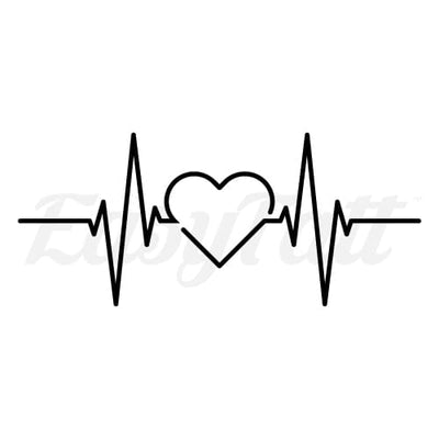 Heartbeat Line - Temporary Tattoo
