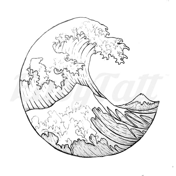 Japanese Great Wave - Temporary Tattoo