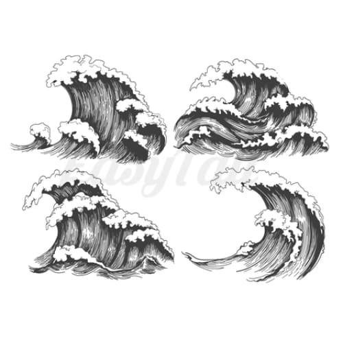 Japanese Waves - Temporary Tattoo