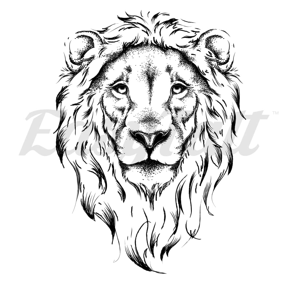 Lion Face - Temporary Tattoo