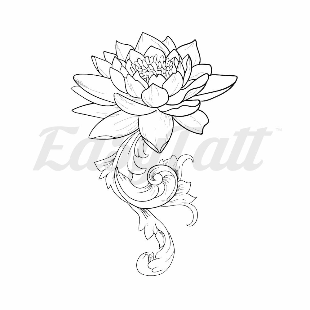 Beautiful Lotus - Temporary Tattoo
