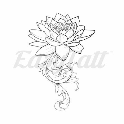 Beautiful Lotus - Temporary Tattoo