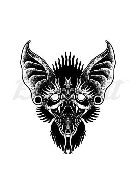 Possessed Bat - Temporary Tattoo