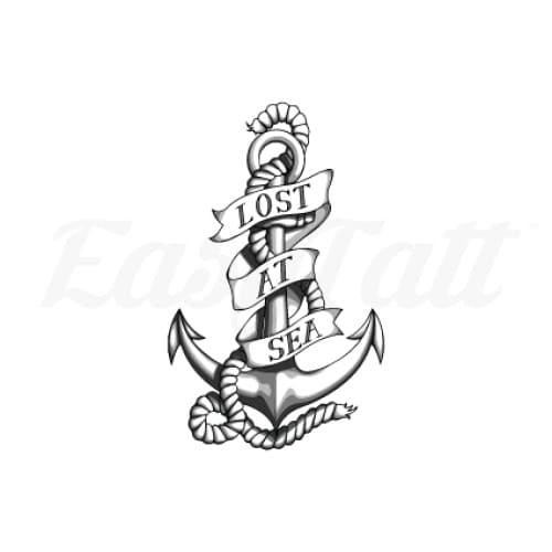 Lost at Sea Anchor - Temporary Tattoo