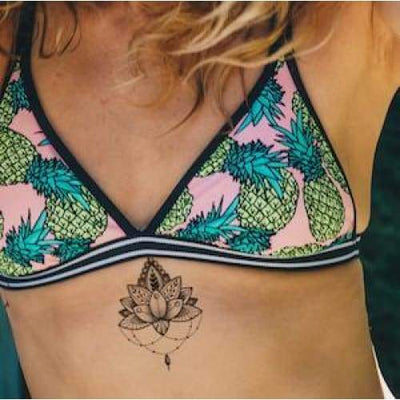 Lotus Flower and Beads - Temporary Tattoo