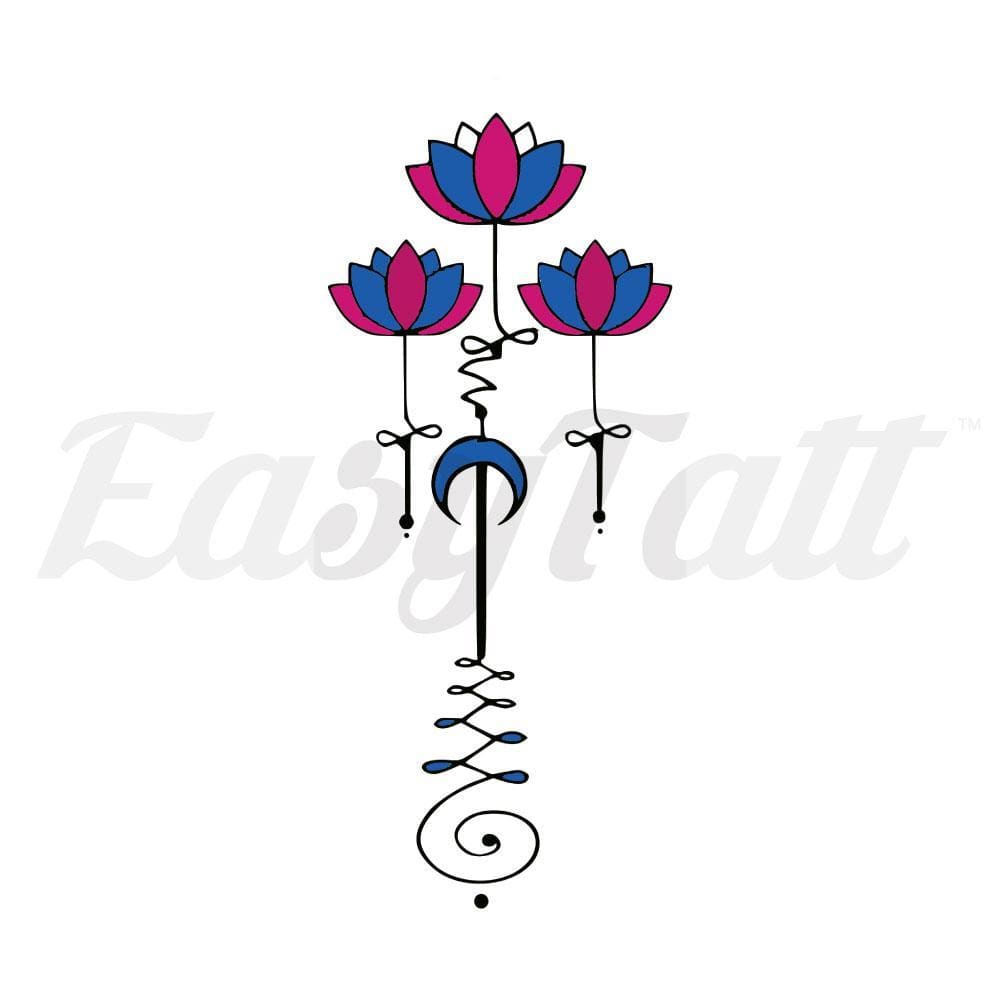 Lotus Unalome - By Jen - Temporary Tattoo