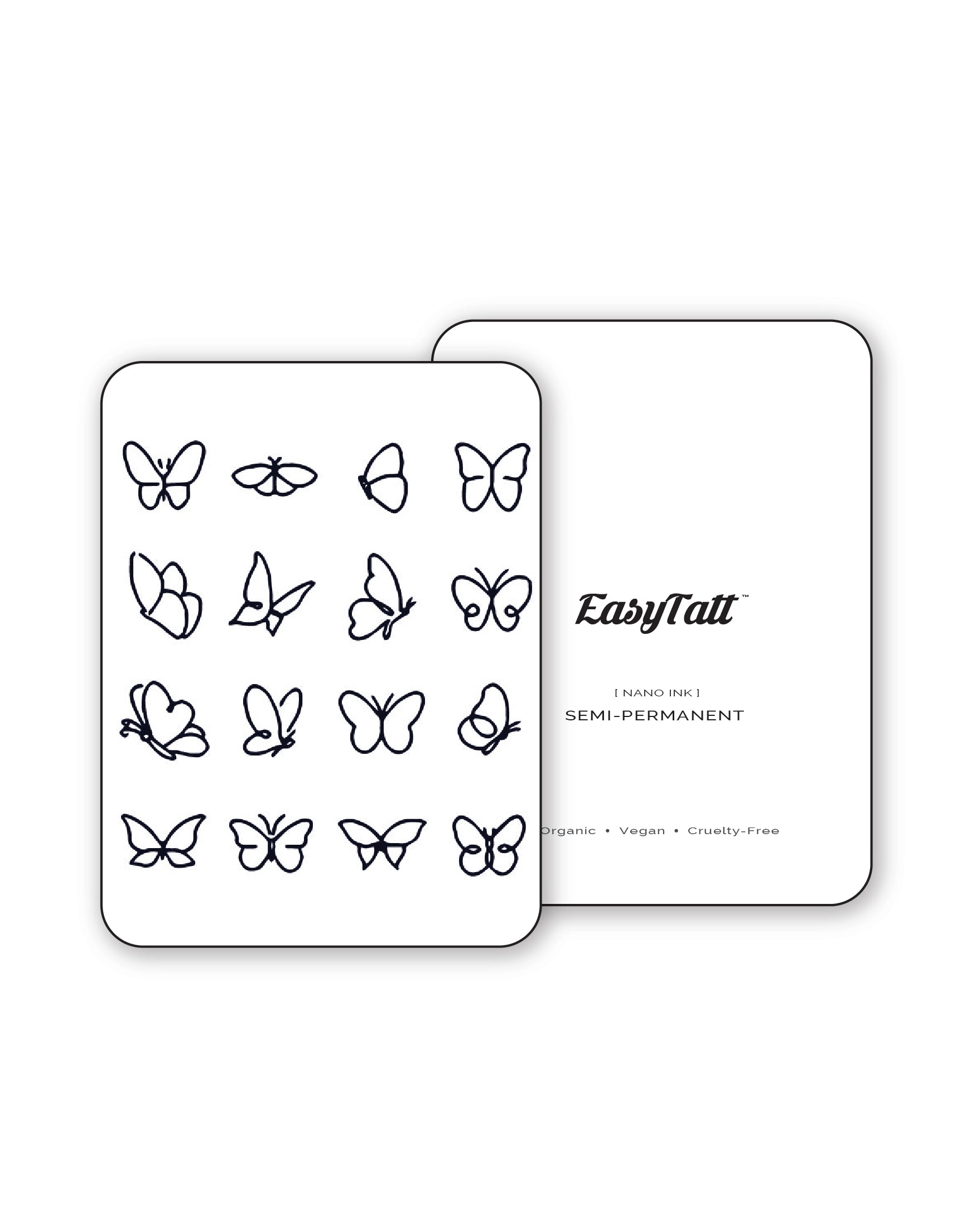 (16 Tattoos) Mini Minimal Butterflies - Semi-Permanent Tattoos