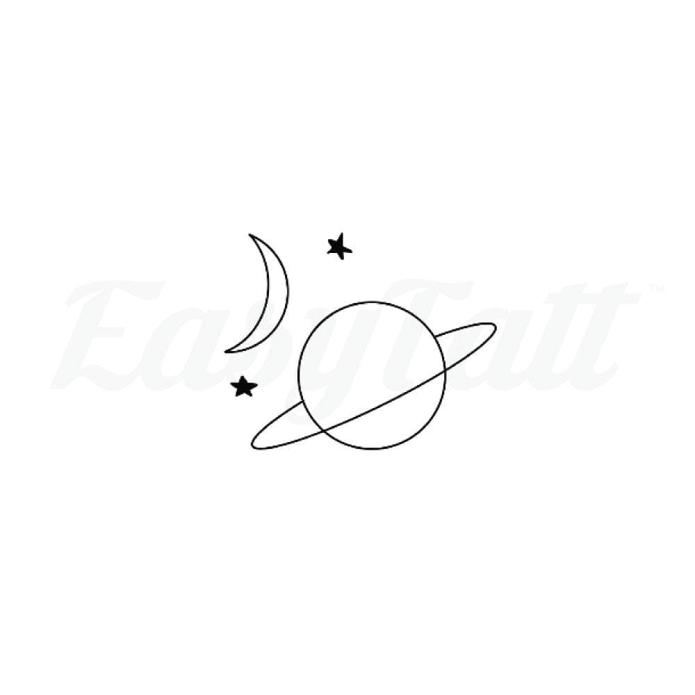 Minimal Planets - By Tiya - Temporary Tattoo