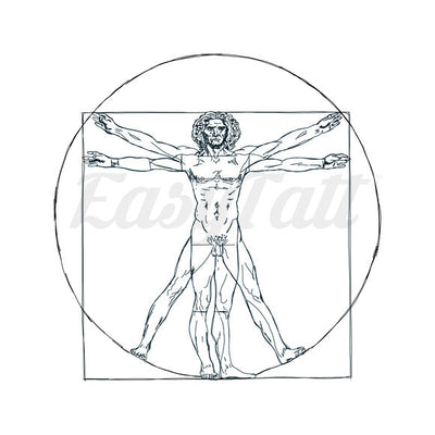 Vitruvian Man - Temporary Tattoo