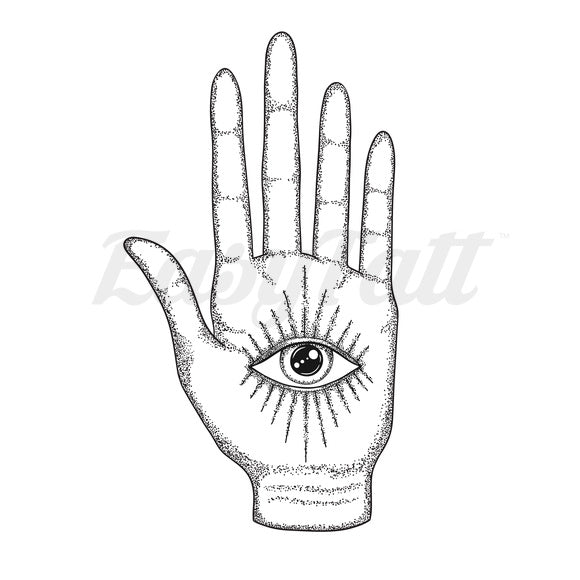 Hand Eye - Temporary Tattoo