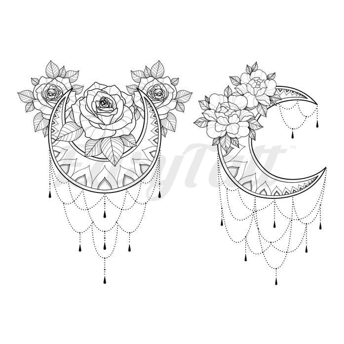 Moon Jewels - Temporary Tattoo