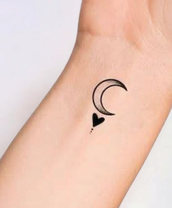 Moon Heart - Semi-Permanent Tattoo