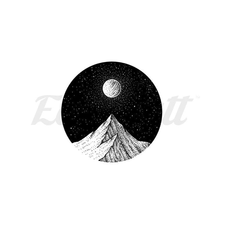 Mountain and Stars - By C.kritzelt - Temporary Tattoo
